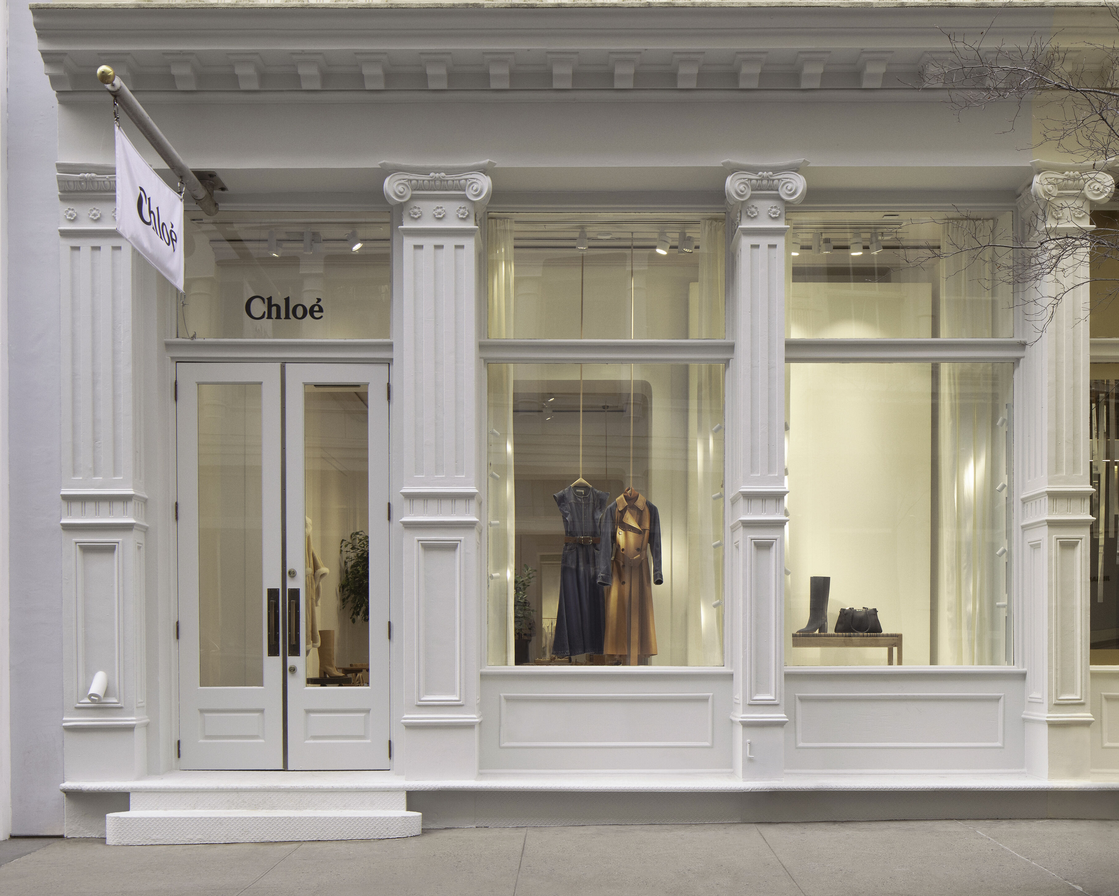 Small Paddington bag in grained leather White - Chloé
